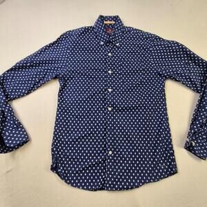 Scotch & Soda Shirt Mens Medium Blue Geometric Long Sleeve Button Up Casual